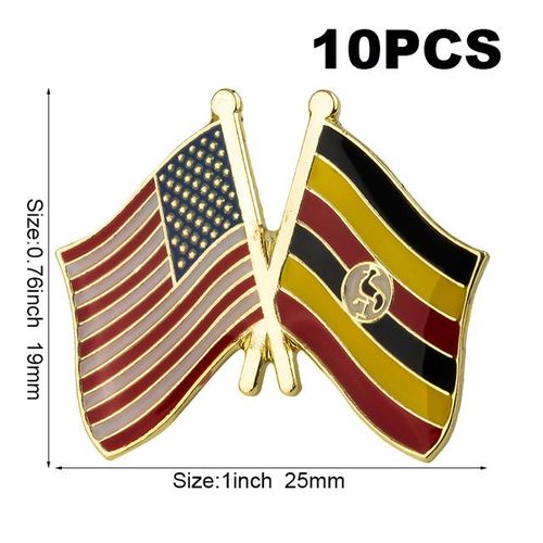10pcs A Lot U.s.a. Friendship Flag Badge Country Flag Brooch Lapel Pin International Travel Pins Collections