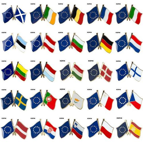 10pcs A Lot U.s.a. Friendship Flag Badge Country Flag Brooch Lapel Pin International Travel Pins Collections