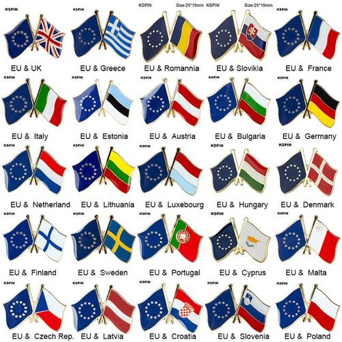 10pcs A Lot U.s.a. Friendship Flag Badge Country Flag Brooch Lapel Pin International Travel Pins Collections