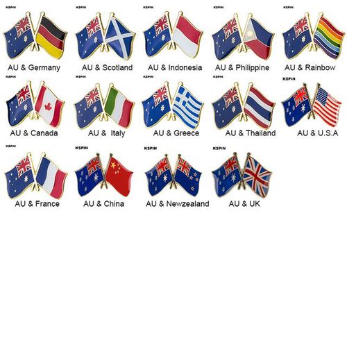 10pcs A Lot U.s.a. Friendship Flag Badge Country Flag Brooch Lapel Pin International Travel Pins Collections
