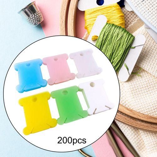 200 Pieces Floss Bobbins Winding Card DIY Spool Sewing