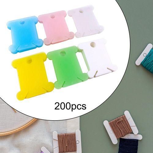 200 Pieces Floss Bobbins Winding Card DIY Spool Sewing