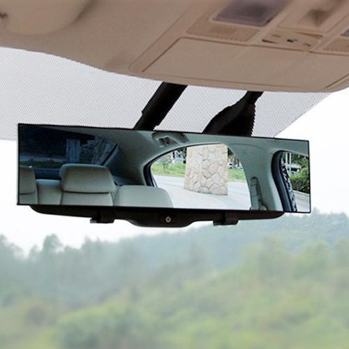 Panoramic Rear View Mirror Wide Angle Rear View Mirror with Suction Installation Car Interior Mirrors Rearview Mirror-1 piece_Orange