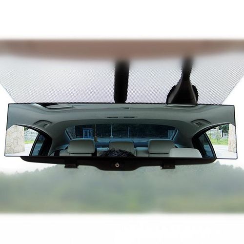 Panoramic Rear View Mirror Wide Angle Rear View Mirror with Suction Installation Car Interior Mirrors Rearview Mirror-1 piece_Orange
