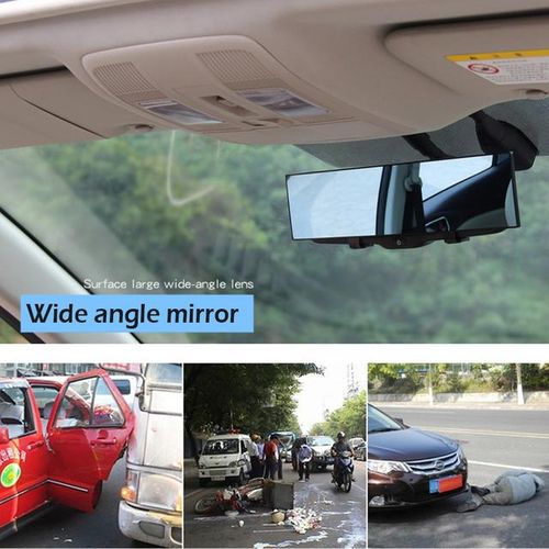 Panoramic Rear View Mirror Wide Angle Rear View Mirror with Suction Installation Car Interior Mirrors Rearview Mirror-1 piece_Orange