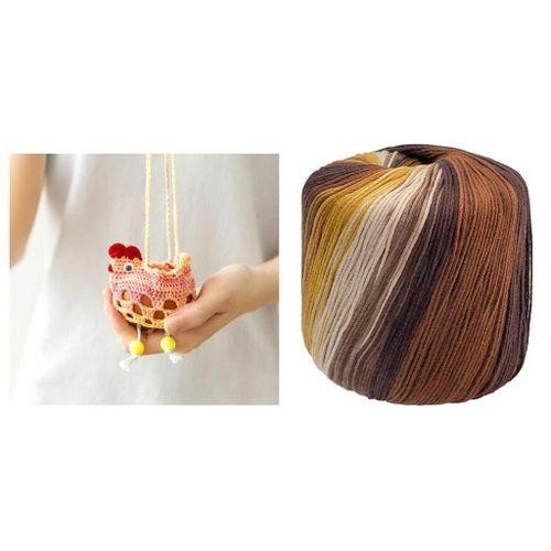 1.4OZ Ball DIY Cotton Yarn Crochet Thread  For Knitting Brown