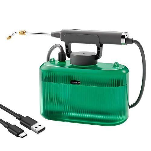 Battery Powered Garden Sprayer 1.32 Gallon  5L Electric Sprayer With USB Rechargeable Handle Portable Garden Sprayer With Telescopic Wand  2 Mist Spray Lance  Adjustable Shoulder Strap NO5115