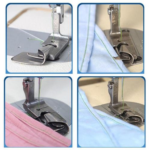 1 Pcs Industrial Sewing Machine Curved Hemming Foot Silk Chiffon Skirt Crimping Presser Foot Hem Pull Presser Foot