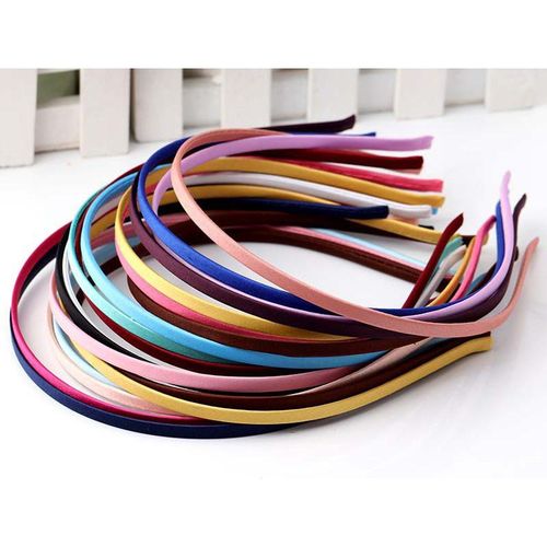 5pcs/lot 20 Colors Handmade Satin Covered Resin Hairbands For Women Girls Solid Hair Band Diy Headband Children Kids Hoop