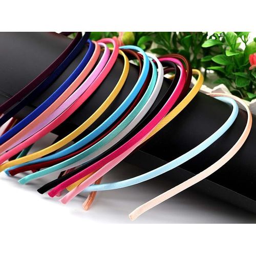5pcs/lot 20 Colors Handmade Satin Covered Resin Hairbands For Women Girls Solid Hair Band Diy Headband Children Kids Hoop
