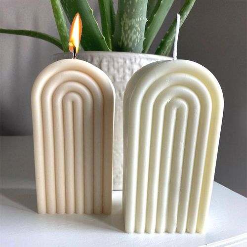 3d Rainbow Silicone Candle Mold U-Shaped Arch Bridge Candle Making Soap Mould Silicone Resin Molds Home Art Craft Decor
