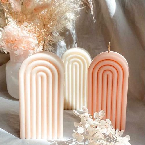 3d Rainbow Silicone Candle Mold U-Shaped Arch Bridge Candle Making Soap Mould Silicone Resin Molds Home Art Craft Decor