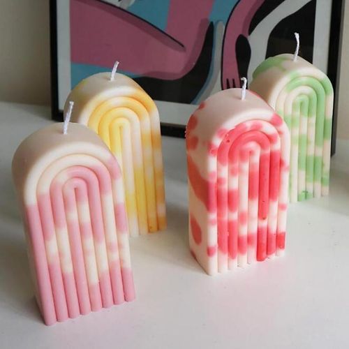 3d Rainbow Silicone Candle Mold U-Shaped Arch Bridge Candle Making Soap Mould Silicone Resin Molds Home Art Craft Decor
