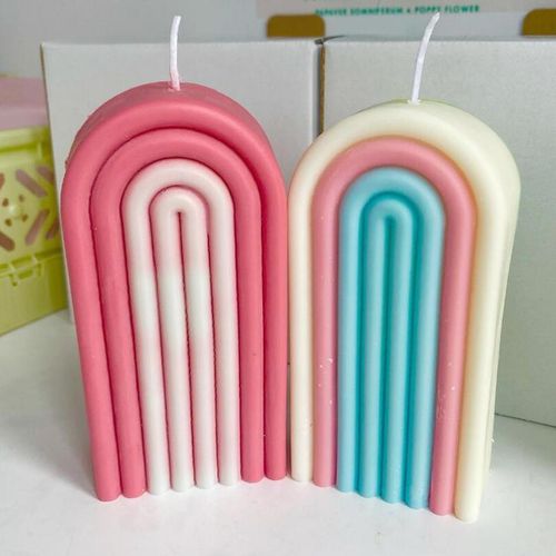3d Rainbow Silicone Candle Mold U-Shaped Arch Bridge Candle Making Soap Mould Silicone Resin Molds Home Art Craft Decor