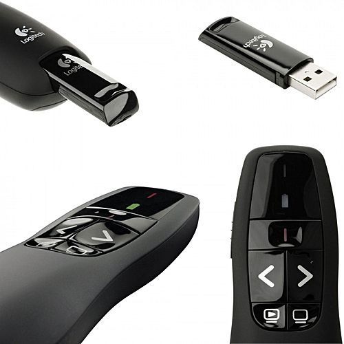 R400 Laser Remote Control ,Wireless Pen Pointer - Black