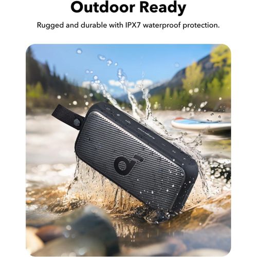 Anker Soundcore Motion 300 Wireless Hi-Res Bluetooth Speaker with BassUp, Portable Speaker with SmartTune Technology, 30W Stereo Sound, IPX7 Waterproof, Detachable Strap, for Backyard, Camping and Hiking - Black