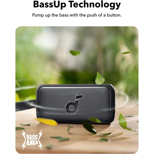 Anker Soundcore Motion 300 Wireless Hi-Res Bluetooth Speaker with BassUp, Portable Speaker with SmartTune Technology, 30W Stereo Sound, IPX7 Waterproof, Detachable Strap, for Backyard, Camping and Hiking - Black