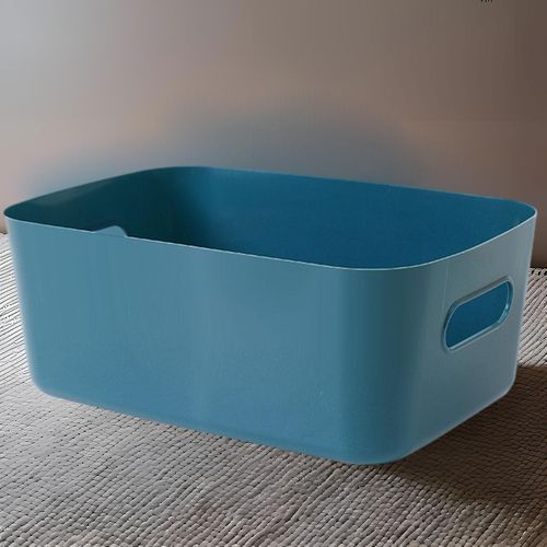 Desktop Storage Basket Durable Stackable Vanity Dark Blue
