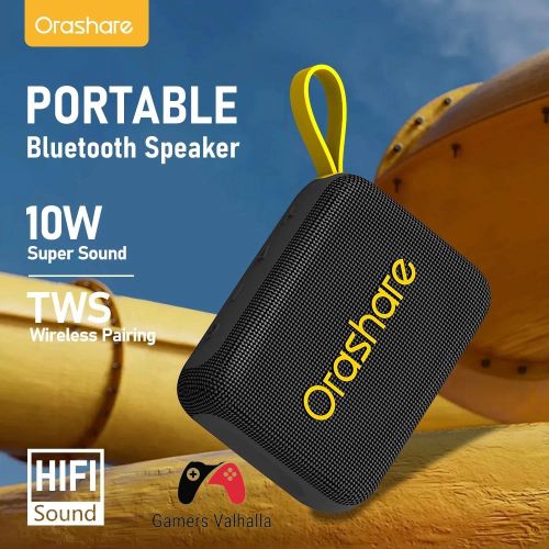 Genuine Orashare BS16 Portable Bluetooth Speaker 10W HiFi Stereo Super Bass Outdoor Wireless Speaker - Black
