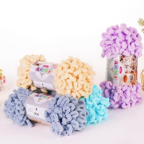 100g Puffy Chunky Giant Chenille Yarn Finger Loop Crochet Knit Threads Diy Blanket Carpet Bag Pillow Scarf Ombre Batik