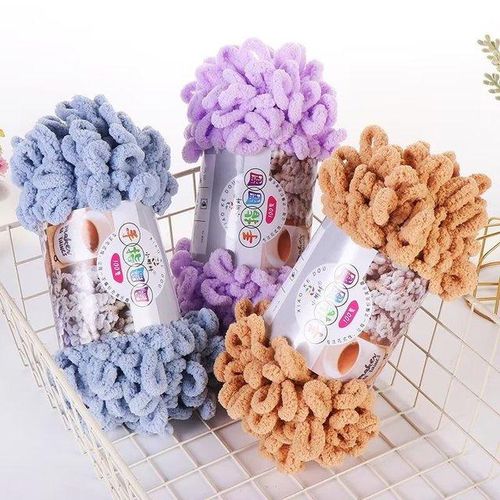100g Puffy Chunky Giant Chenille Yarn Finger Loop Crochet Knit Threads Diy Blanket Carpet Bag Pillow Scarf Ombre Batik