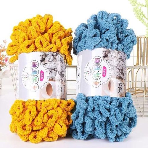 100g Puffy Chunky Giant Chenille Yarn Finger Loop Crochet Knit Threads Diy Blanket Carpet Bag Pillow Scarf Ombre Batik