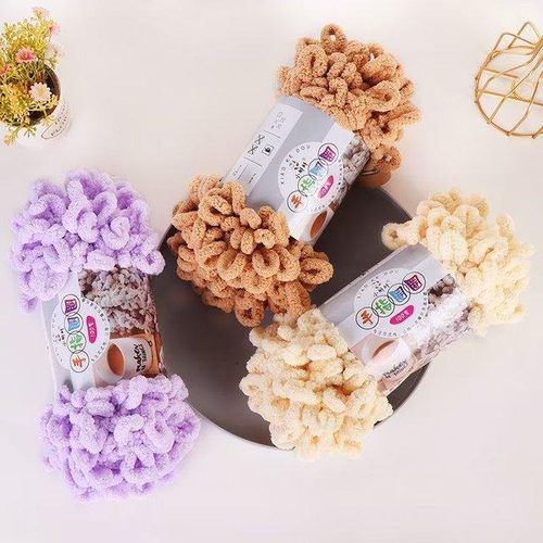 100g Puffy Chunky Giant Chenille Yarn Finger Loop Crochet Knit Threads Diy Blanket Carpet Bag Pillow Scarf Ombre Batik