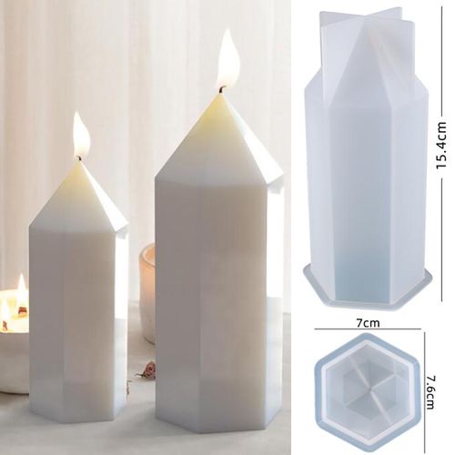 Hexagonal Cone Cylinder Candle Silicone Molds For Diy Handmade Epoxy Crystal Dried Flowers Show Crafts For Resin Mould