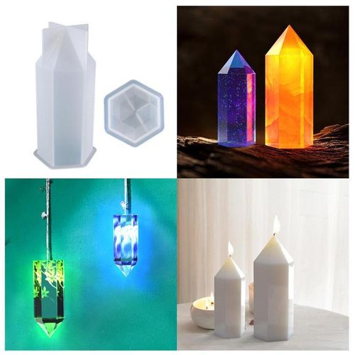 Hexagonal Cone Cylinder Candle Silicone Molds For Diy Handmade Epoxy Crystal Dried Flowers Show Crafts For Resin Mould