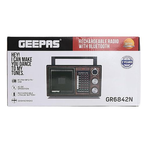 Geepas  Rechargeable 10 Band Radio & Mp3 Player-Multi