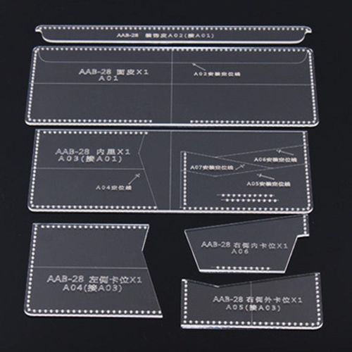 Leather Hand Craft DIY Tool Folding Wallet Making Cutting Template