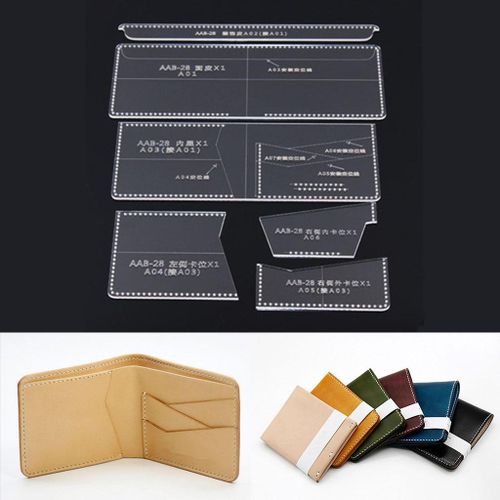 Leather Hand Craft DIY Tool Folding Wallet Making Cutting Template