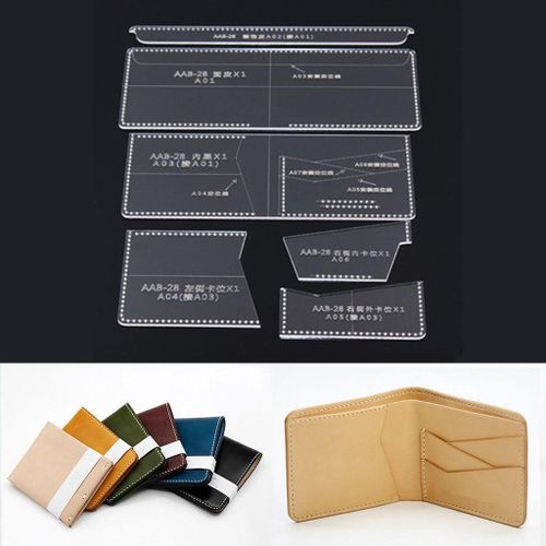 Leather Hand Craft DIY Tool Folding Wallet Making Cutting Template