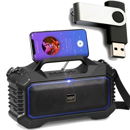 2 IN 1 Portable Bluetooth Speaker And 4GB Flash Disk-Black