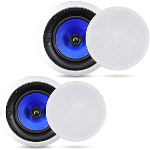 Pyle 6.5 Inch 250W Pair of Hi-Fi Ceiling Wall Flush Mount Speakers w/ 1" Silk Dome Tweeter, Adjustable Treble Control