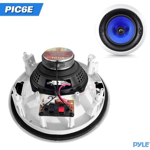 Pyle 6.5 Inch 250W Pair of Hi-Fi Ceiling Wall Flush Mount Speakers w/ 1