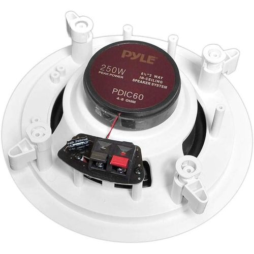 Pyle 6.5 Inch 250W Pair of Hi-Fi Ceiling Wall Flush Mount Speakers w/ 1