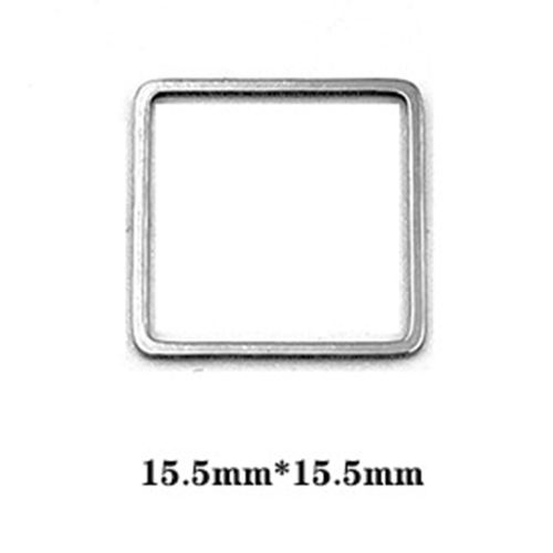 30x Square Charms DIY Earring Connectors Metal Frame Silver Bracelets