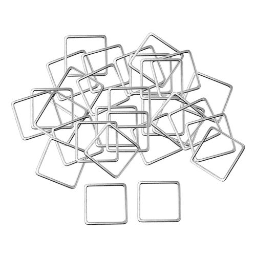 30x Square Charms DIY Earring Connectors Metal Frame Silver Bracelets