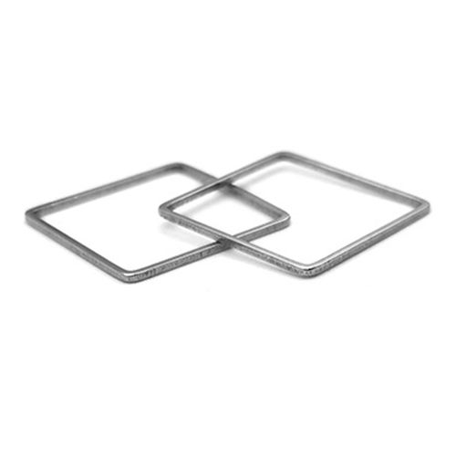 30x Square Charms DIY Earring Connectors Metal Frame Silver Bracelets