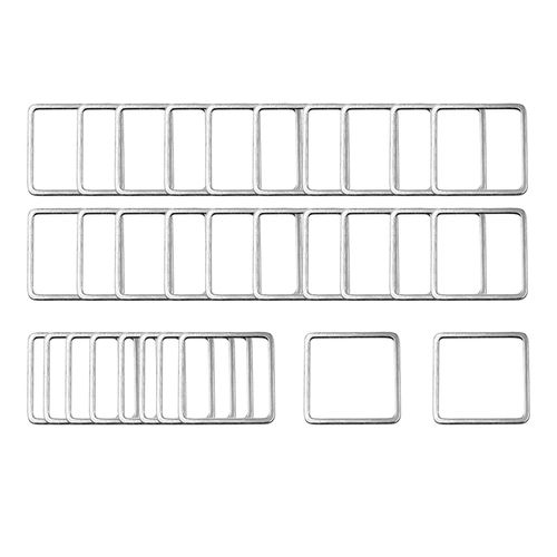30x Square Charms DIY Earring Connectors Metal Frame Silver Bracelets