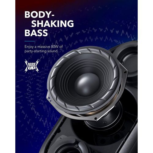 Anker Sound core Rave Mini Portable Party Speaker Huge 80W Sound, Fully Waterproof - Black