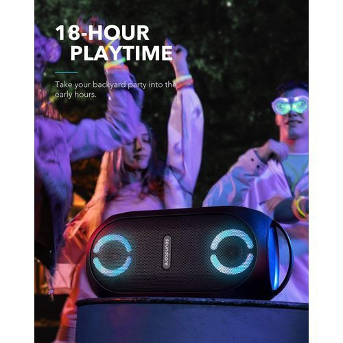Anker Sound core Rave Mini Portable Party Speaker Huge 80W Sound, Fully Waterproof - Black