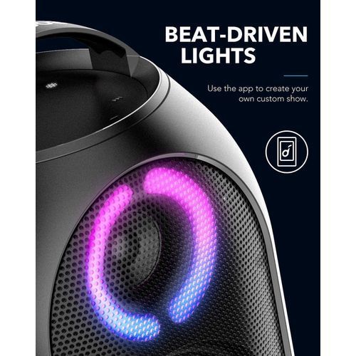 Anker Sound core Rave Mini Portable Party Speaker Huge 80W Sound, Fully Waterproof - Black