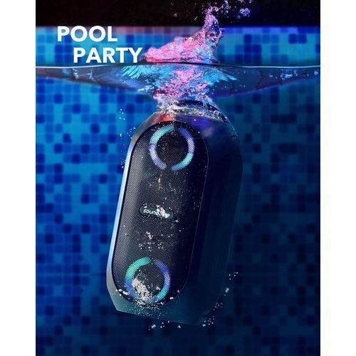 Anker Sound core Rave Mini Portable Party Speaker Huge 80W Sound, Fully Waterproof - Black