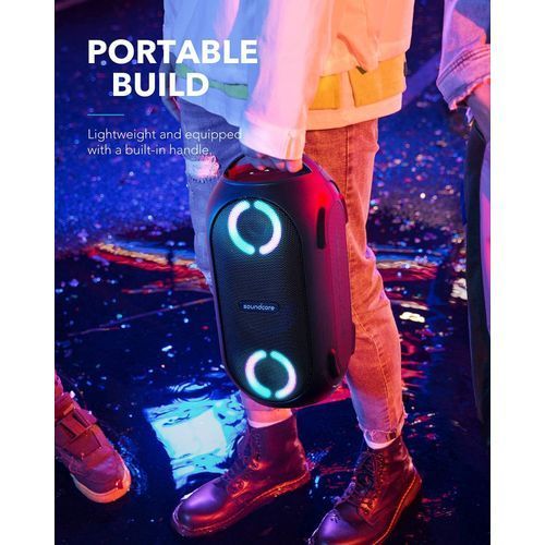 Anker Sound core Rave Mini Portable Party Speaker Huge 80W Sound, Fully Waterproof - Black