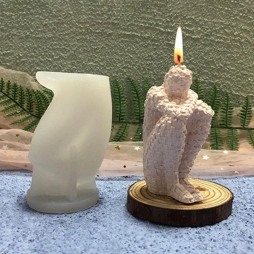 Abstract Thinker Statue Silicone Candle Mold Diy Human Body Portrait Handmade Candle Epoxy Resin Making Mould Home Decor