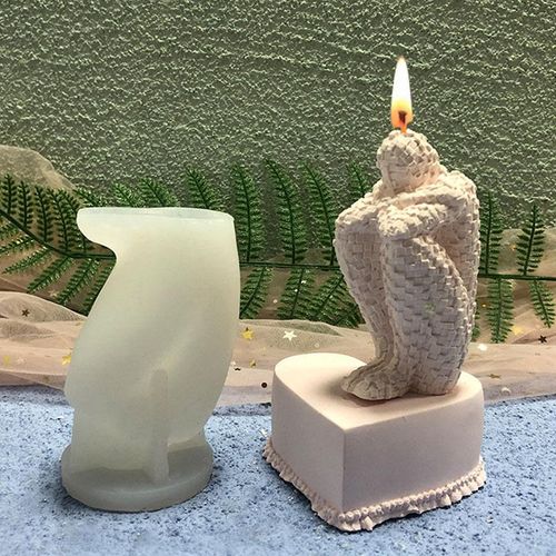 Abstract Thinker Statue Silicone Candle Mold Diy Human Body Portrait Handmade Candle Epoxy Resin Making Mould Home Decor