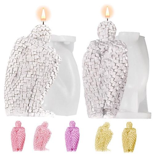 Abstract Thinker Statue Silicone Candle Mold Diy Human Body Portrait Handmade Candle Epoxy Resin Making Mould Home Decor