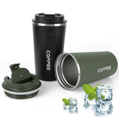 Thermo Cafe Coffee Mug Car Thermos Mug 380/510ML Leak_Proof Travel Thermo Cup For Tea Water Coffee Double Stainless Steel
